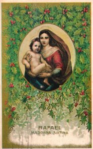 Vintage Postcard 1979 Rafael Madonna Sixtina Portrait Mother and Child