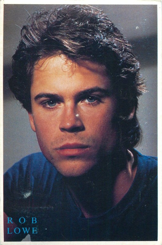 Musicians rob lowe blue shirt eyes  Postcard