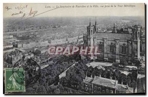 Old Postcard The Shrine of Fourviere Lyon and the City