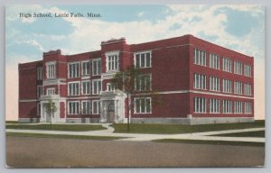 Little Falls Minnesota~High School Front View~Vintage Postcard