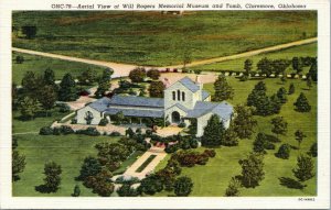 postcard Aerial View of Will Rogers Memorial Museum and Tomb Claremore Oklahoma