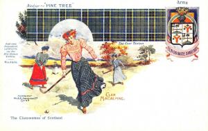 The Clanswomen of Scotland Badge-Pine Tree Clan MaCalpine Field Hockey Postcard