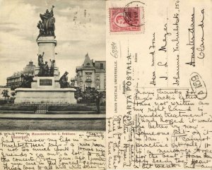 romania, BUCHAREST BUCURESTI, Monumentul Ion C. Brătianu (1909) Postcard