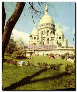 Modern Postcard From Paris Basilica Sacre Coeur From Montmartre