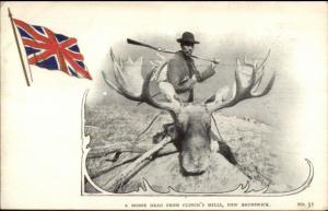 Moose Hunting Man w/ Gun & Axe Clinch's Mills NB New Brwunsick c1900 myn