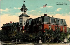 Columbus Hospital Great Falls Montana Postcard M P Horan, Cohn Bros Butte Galata