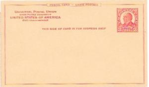 US Unused. McKinley 3 cent post card. 1926. Universal Postal Union.
