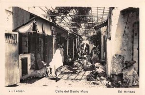 Tetuan Morocco Barrio Moro Street Scene Real Photo Vintage Non PC Back JF685562