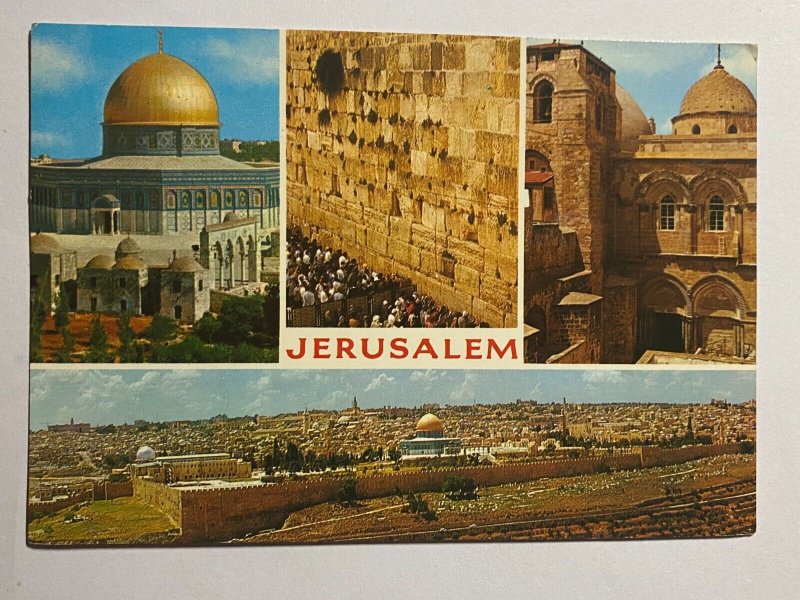 POSTED   PICTURE POSTCARD ISRAEL - JERUSALEM MULTI VIEW HOLY CITY (KK4160) 