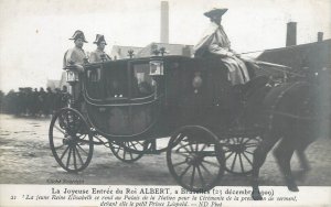 The joyful entry of King Albert into Brussels 23 December 1909 series postcards 