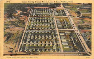 Division Area 1,2, and 3 Camp Walters, Texas, USA 1942 light postal marking o...