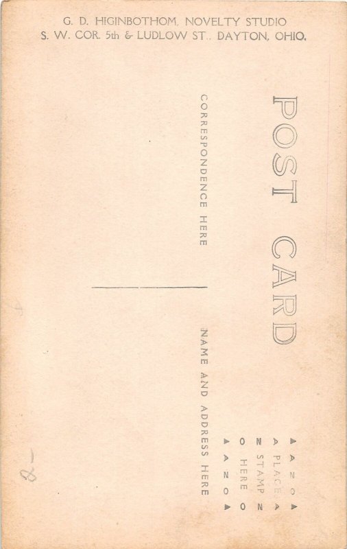 H53/ Dayton Ohio RPPC Postcard c1910 Higinbothom Studio c1910 Man Flowers