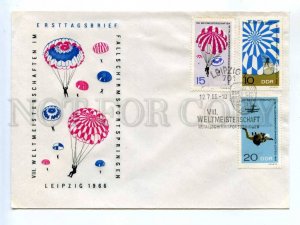 418050 EAST GERMANY GDR 1966 year parachuting First Day COVER