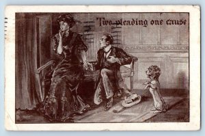 St. Paul MN Postcard Couple Romance Two Pleading One Cause Dog 1911 Antique