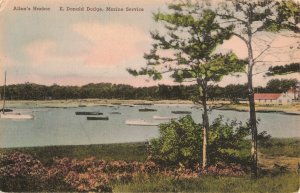 1915 Allen's Harbor E. Donald Dodge Marine Service Hand-Colored Postcard 2R4-36