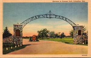 Nebraska Columbus Entrance To Pawnee Park Curteich