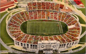 Linen Postcard Cotton Bowl in Dallas, Texas Football Stadium