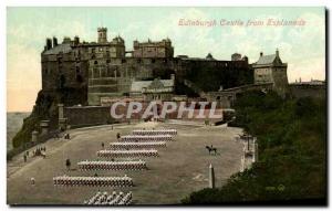 Old Postcard from Edinburgh Castle Esplanade