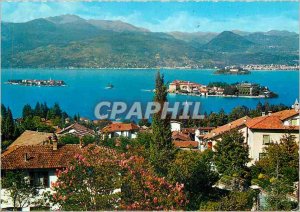 Postcard Modern Lake Maggiore Stresa and the three islands