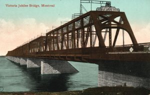 Vintage Postcard 1911 Victoria Jubilee Bridge St. Lawrence River Montreal Canada