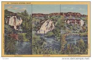 Juniper Fall, Wing Spring, Minnie Miller Falls, THOUSAND SPRINGS, Idaho, 30-40's