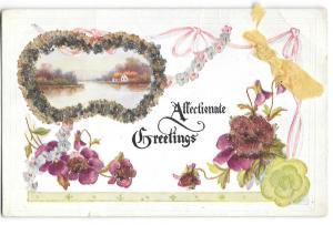 Affectionate Greetings Coralene Glass Beads Add-On Postcard