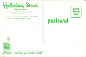 Holiday Inn Newton Iowa IA Dual View Postcard VTG UNP Vintage Unused Chrome 