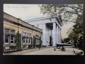 Leicester THE MUSEUM showing Canon c1912 Old Postcard by Valentine 35827