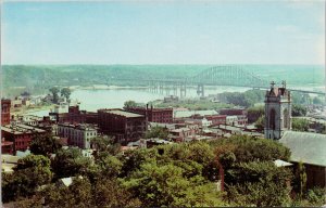 Dubuque IA Iowa from Cleveland Park New High Bridge Unused Vintage Postcard H14