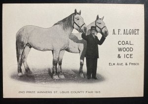 Mint Usa Advertising Picture Postcard Algoet Coal Wood & Ice St Louis Fair 1915