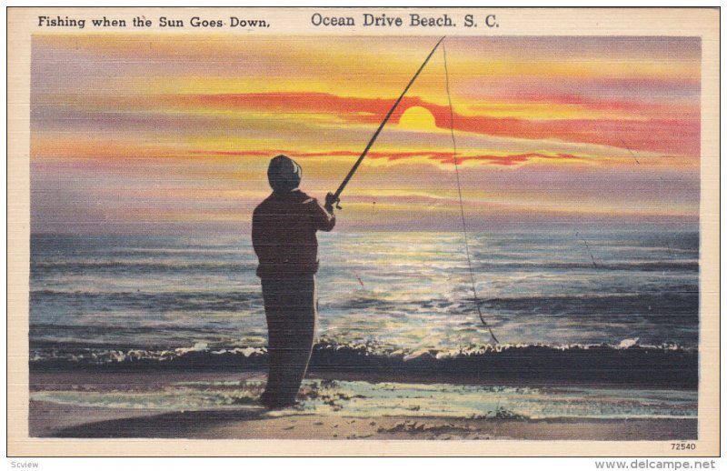 OCEAN DRIVE BEACH, South Carolina; Fishing when the Sun Goes Down, 30-40s