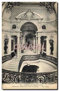 Old Postcard Chateau de Chantilly The Grand Staircase and Vestibute