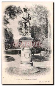 Old Postcard Sens Statue Cousin