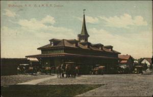 Wolfeboro NH B&M RR Train Station Depot RPO Cancel 1911 Postcard