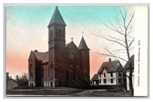 Sacred Heart Catholic Church Reedsburg Wisconsin WI 1914 DB Postcard P24
