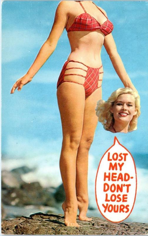  SEXY BLONDE Bathing Beauty Bikini- Lost my Head-Don't Lose Yours  c1960s