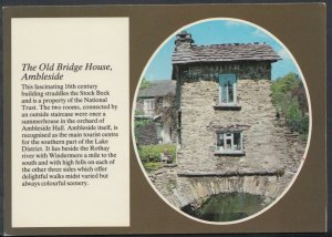 Cumbria Postcard - The Old Bridge House, Ambleside   T555