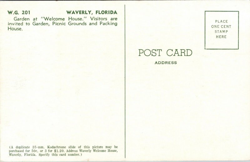 Waverly Florida FL Garden Welcome House Postcard VTG UNP Vintage Unused Chrome 