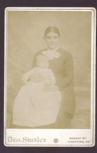 REAL PHOTO CABINET CARD JOHNSTOWN PENNSYLVANIA SAREPITA RHODES BABY MOM