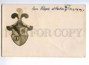 241278 GERMANY knightly coat of arms Vintage photo RPPC