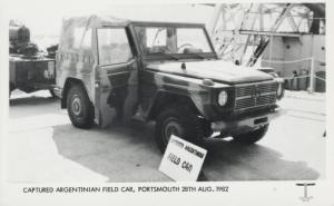 Falklands War Captured Argentinian Field Car Portsmouth England 1982 Postcard E4