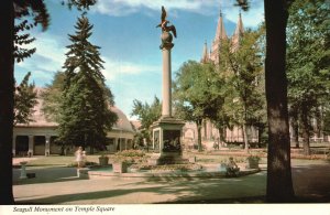 Postcard Sea Gull Monument Temple Square Historical Landmark Salt Lake City Utah