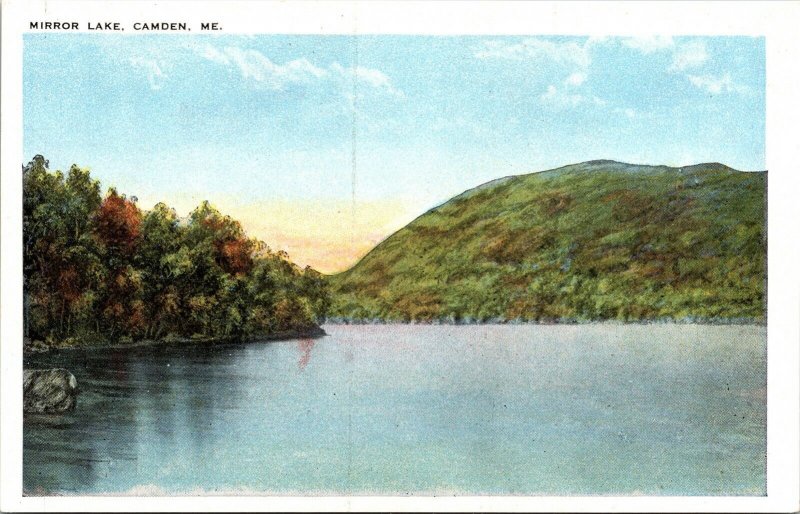 Mirror Lake Camden ME Maine WB Postcard UNP VTG Unused Vintage Portland 