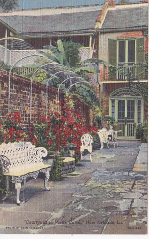 Louisiana New Orleans Courtyard In Vieux Carre Curteich