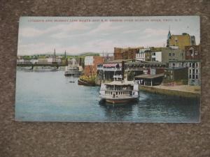 Citizens & Murray Line Boats & R.R. Bridge, Troy, N.Y., unused vintage card