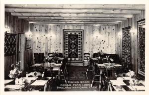 D72/ Badlands National Park South Dakota Postcard RPPC Cedar Pass Lodge Interior