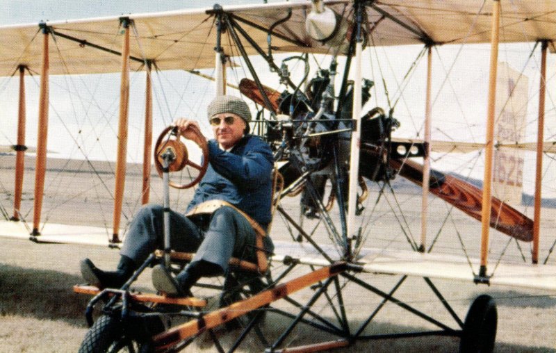 Billy Parker, Pioneer Aviator, Operating 1912 Model Airplane