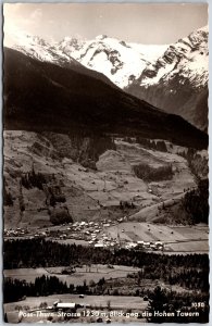 Pass-Thurn Strasse 1230 m Blick Geg Die Hohen Tavern Austria RPPC Photo Postcard