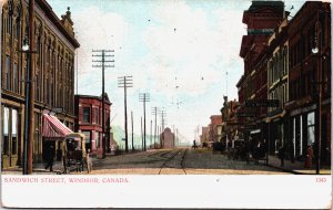 Canada Sandwich Street Windsor Vintage Postcard C055
