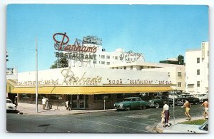 1950s MIAMI BEACH FLORIDA PARHAM'S RESTAURANT 73rd & COLLINS AVE POSTCARD P2984